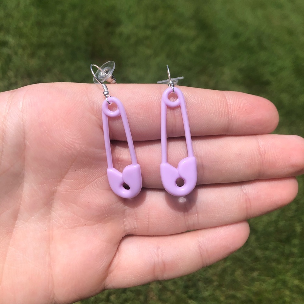 The cutest pin earrings. Handmade by me :)
